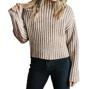 NWT Stitches & Stripes Carter Funnel Pullover Top Camel Oversized Oversized Sz S